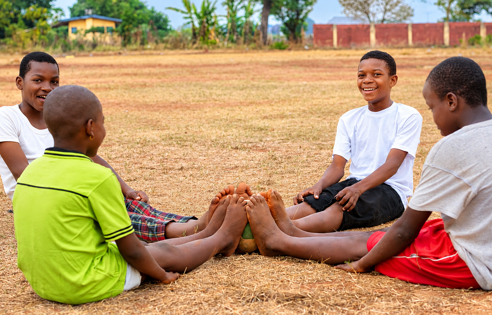 Children playing in the community
