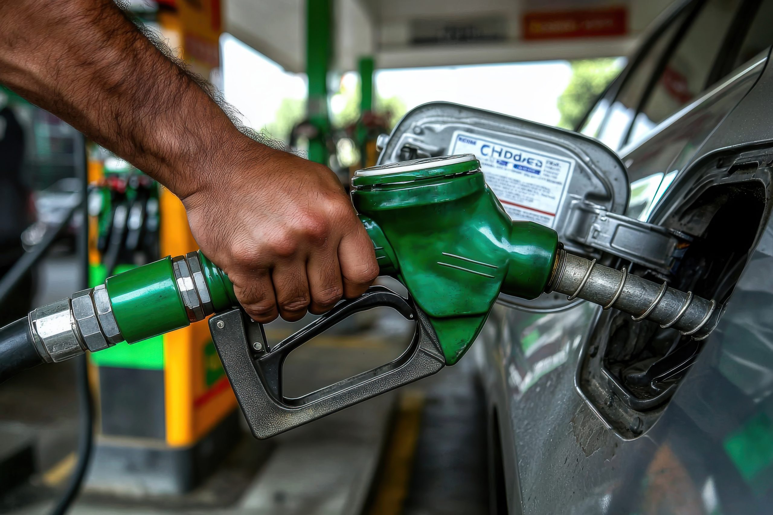 Person refuelling a vehicle